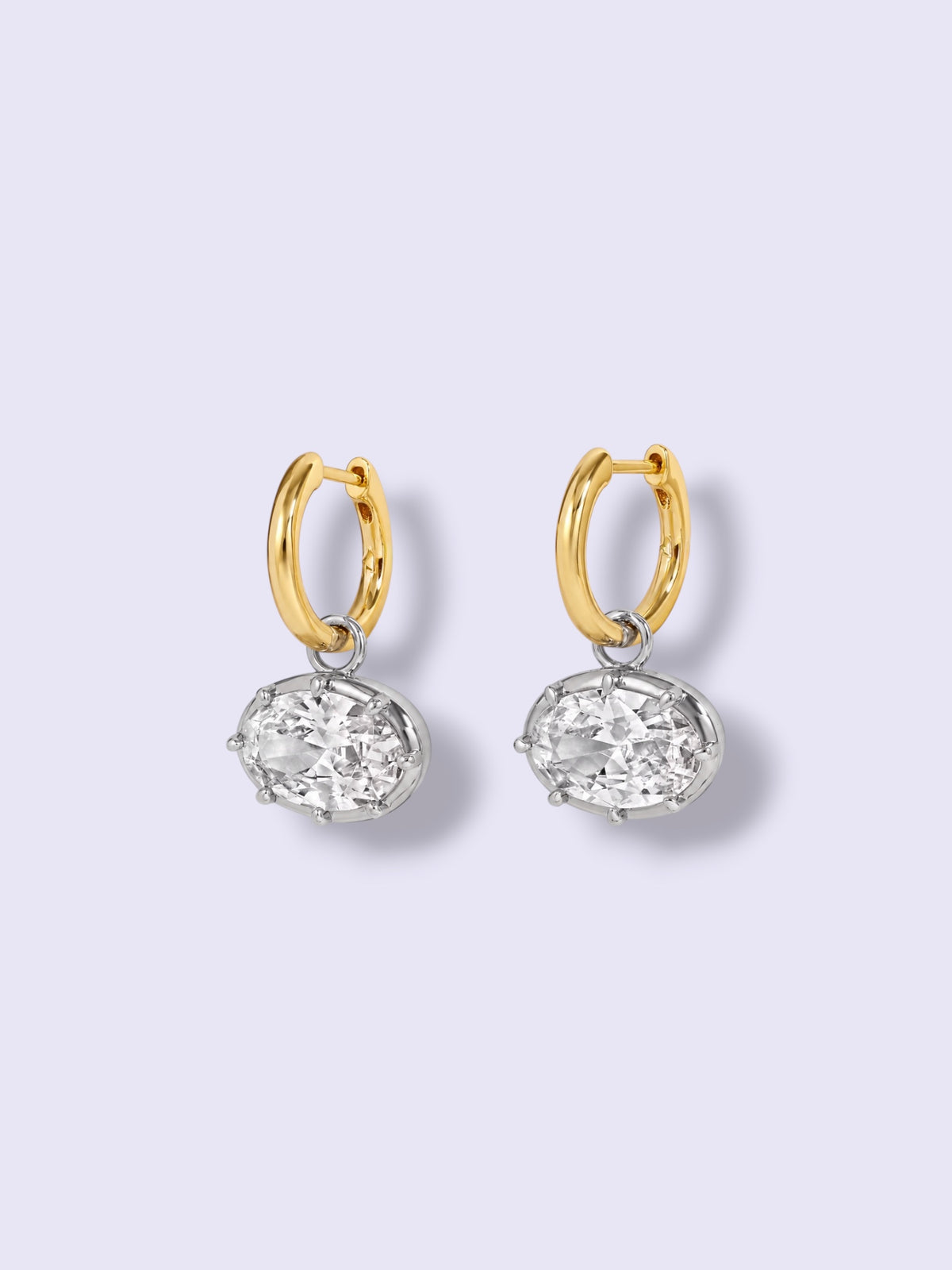 Oval Crystal Drop Earrings