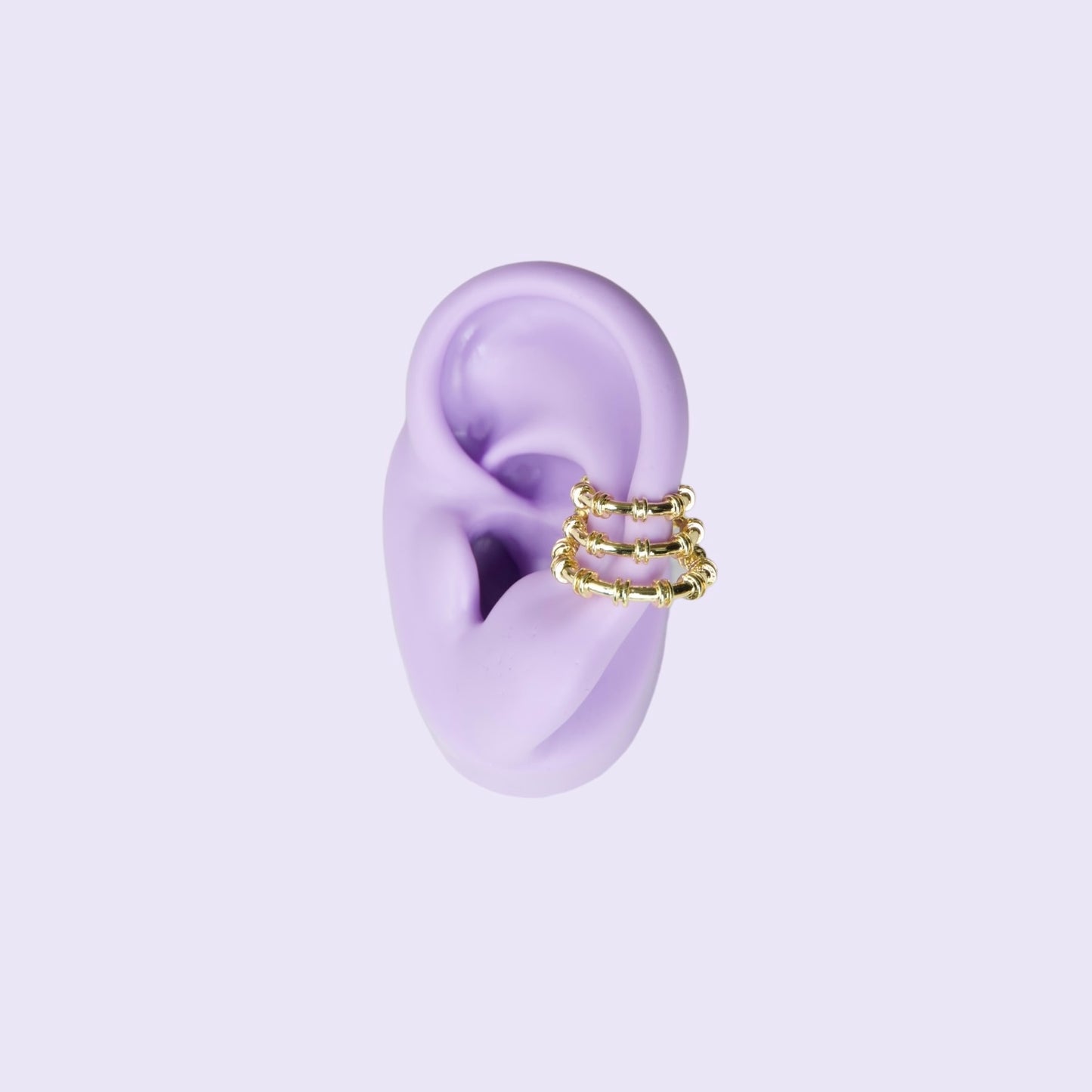 Ear cuff triple Dorado