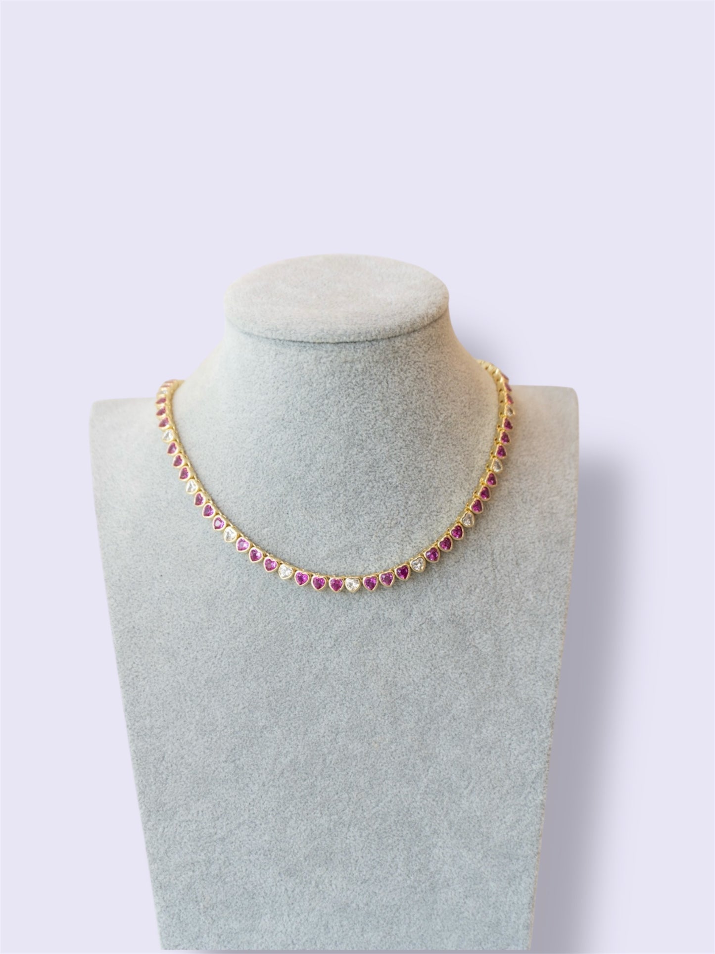 Heart Tennis Necklace