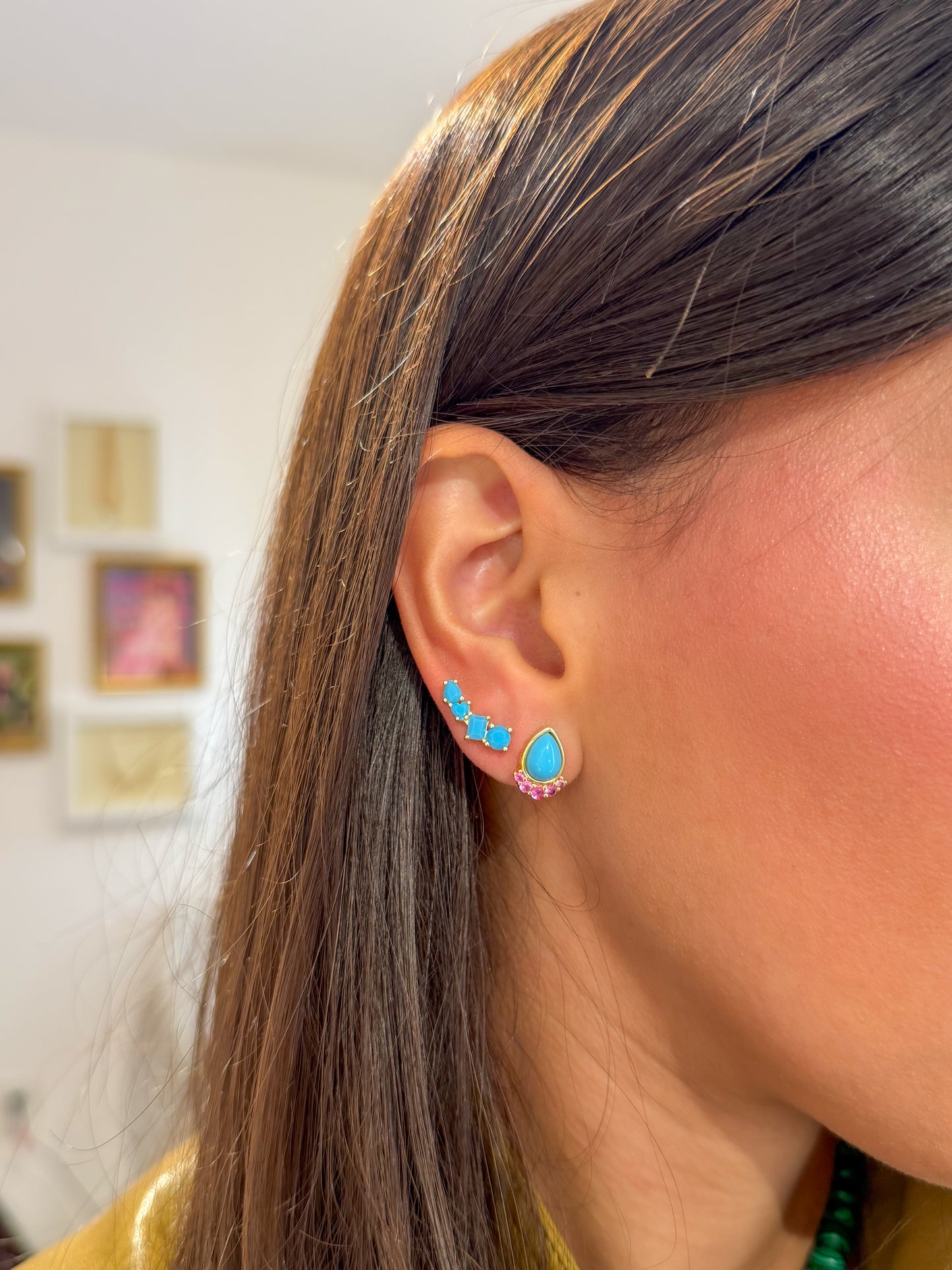Turquoise Grace Ear Climbers