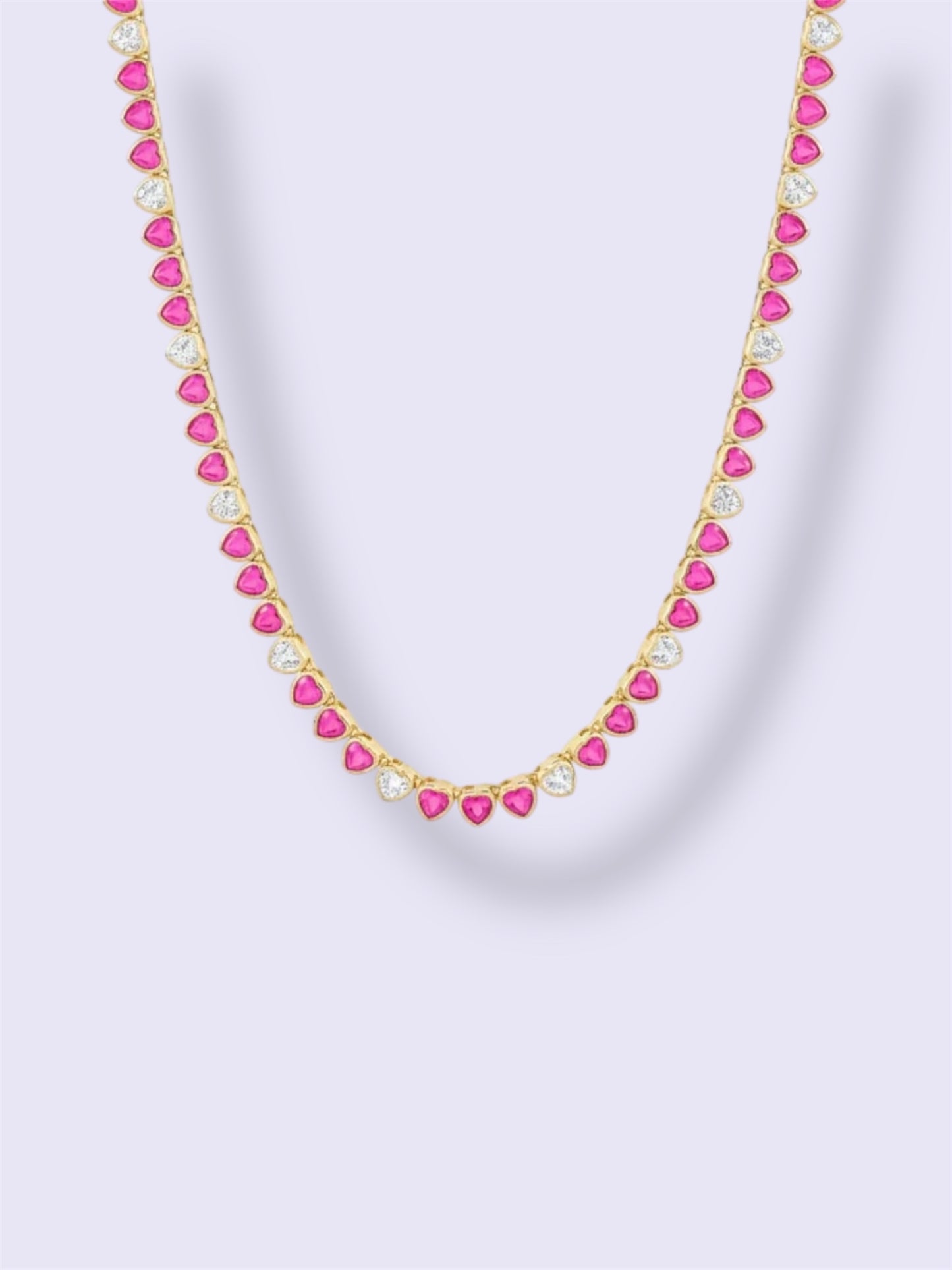 Heart Tennis Necklace