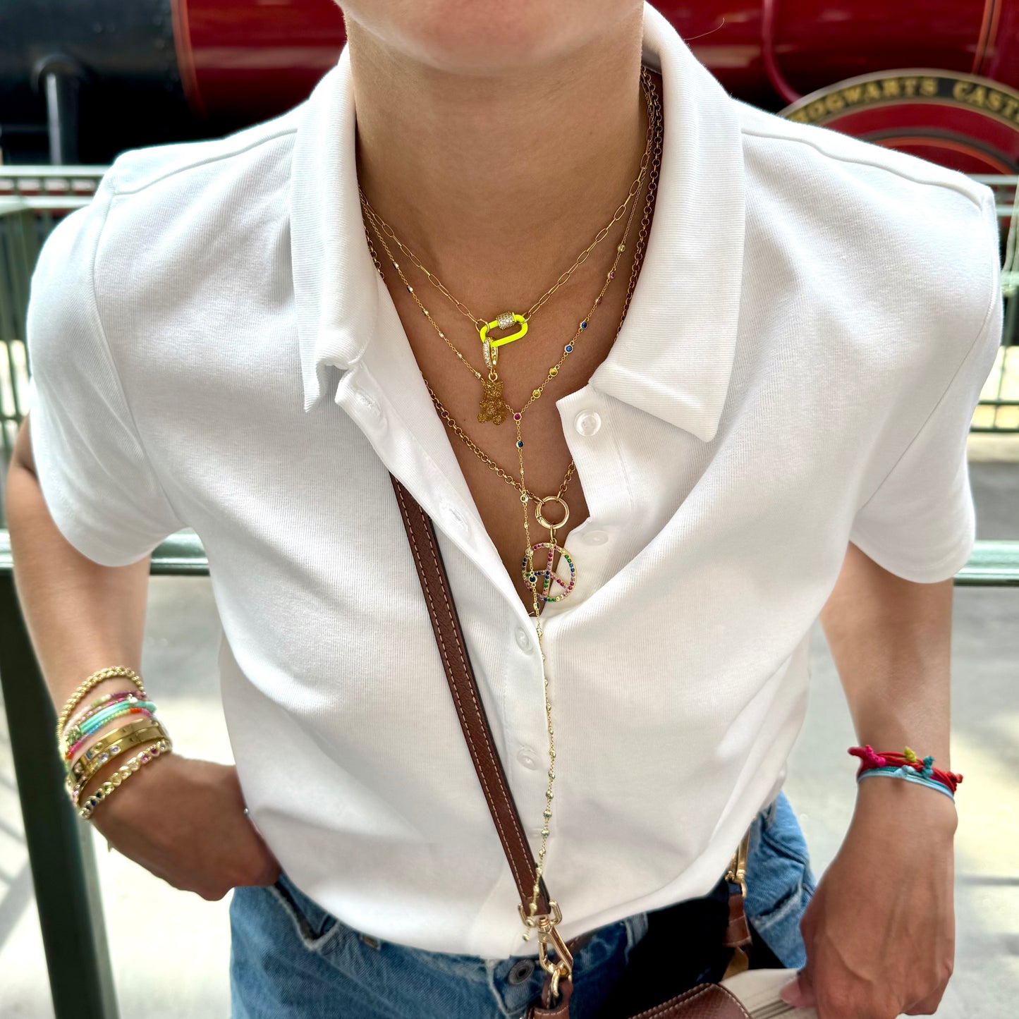 GUMMY BEAR NECKLACE Dorado: