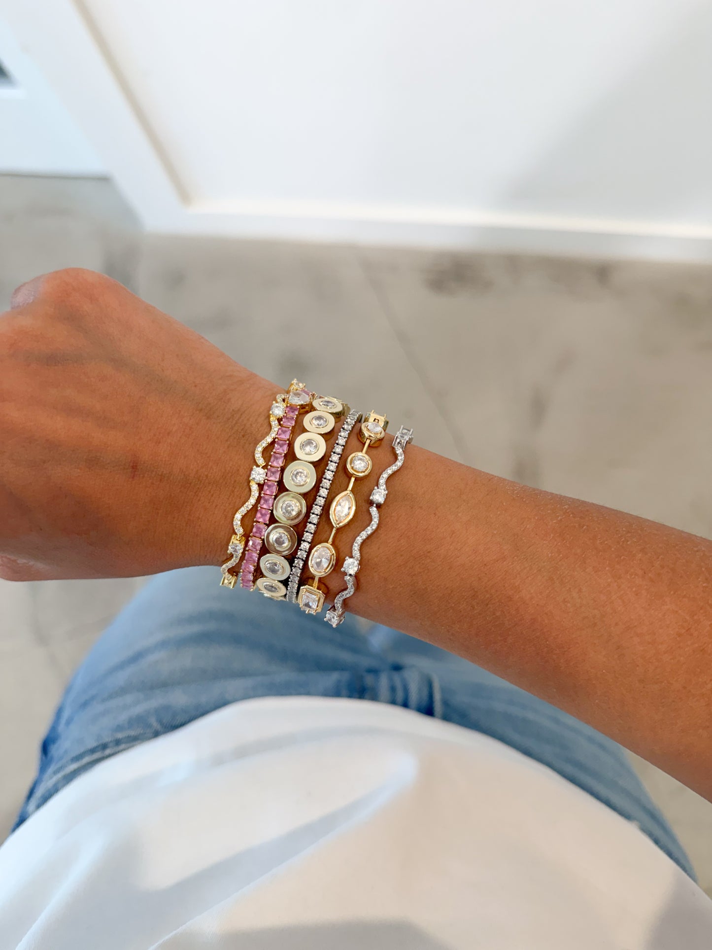 Golden Wave Tennis Bracelet