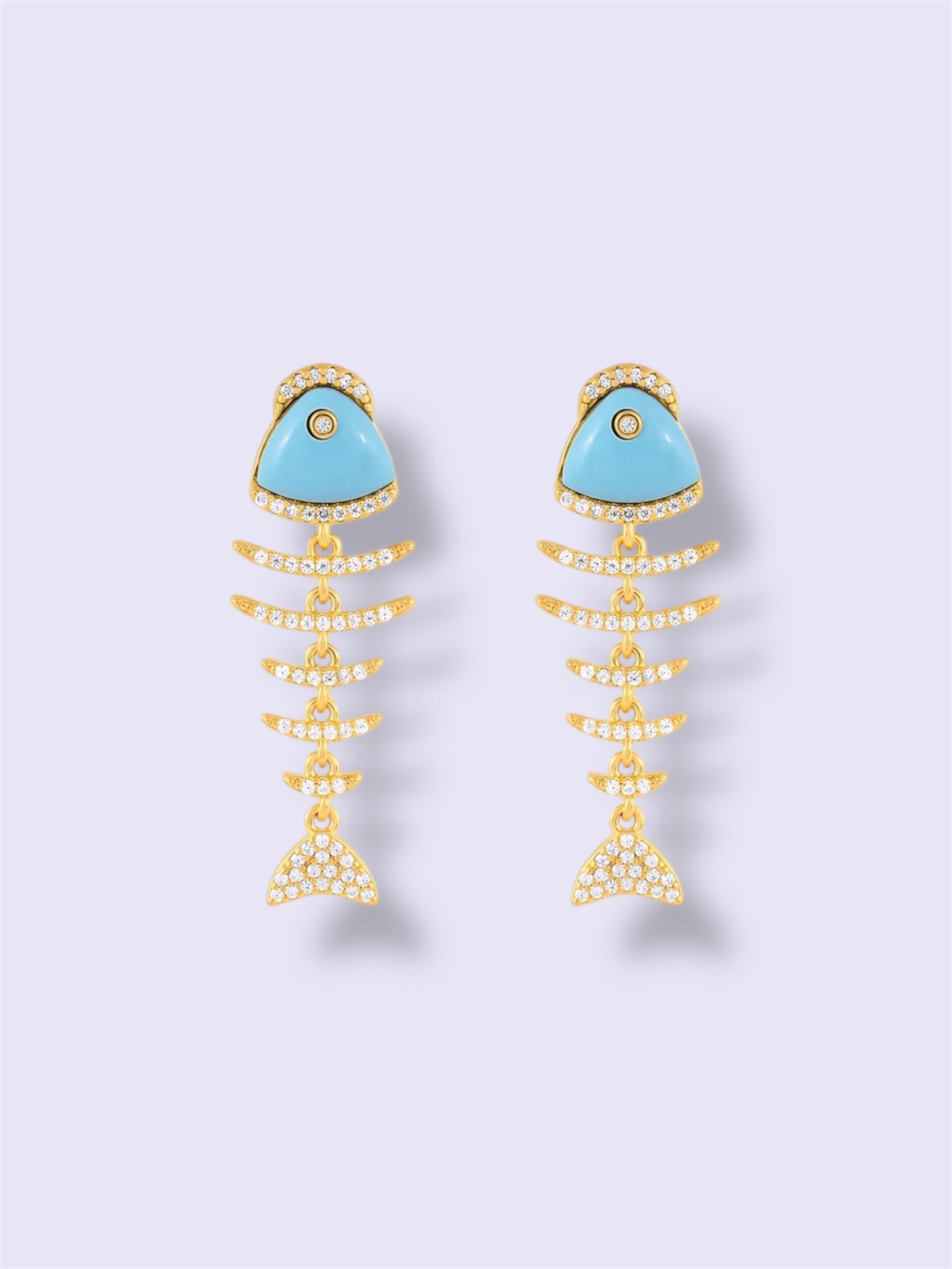 FISH TURQUOISE DROP EARRINGS