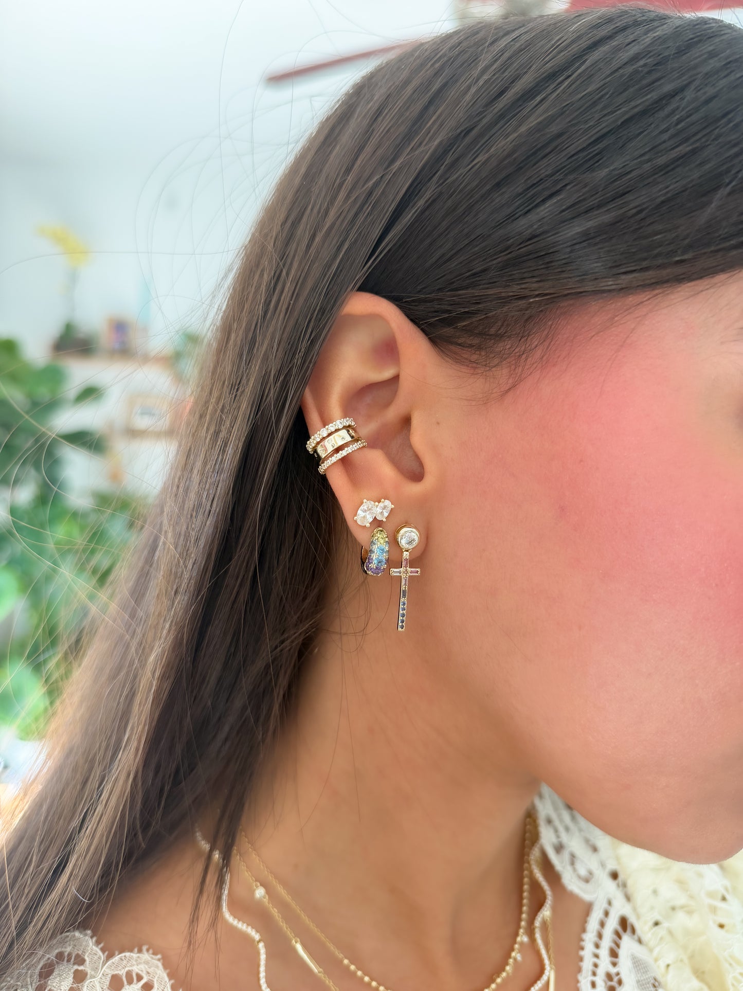 Rainbow Cross Studs