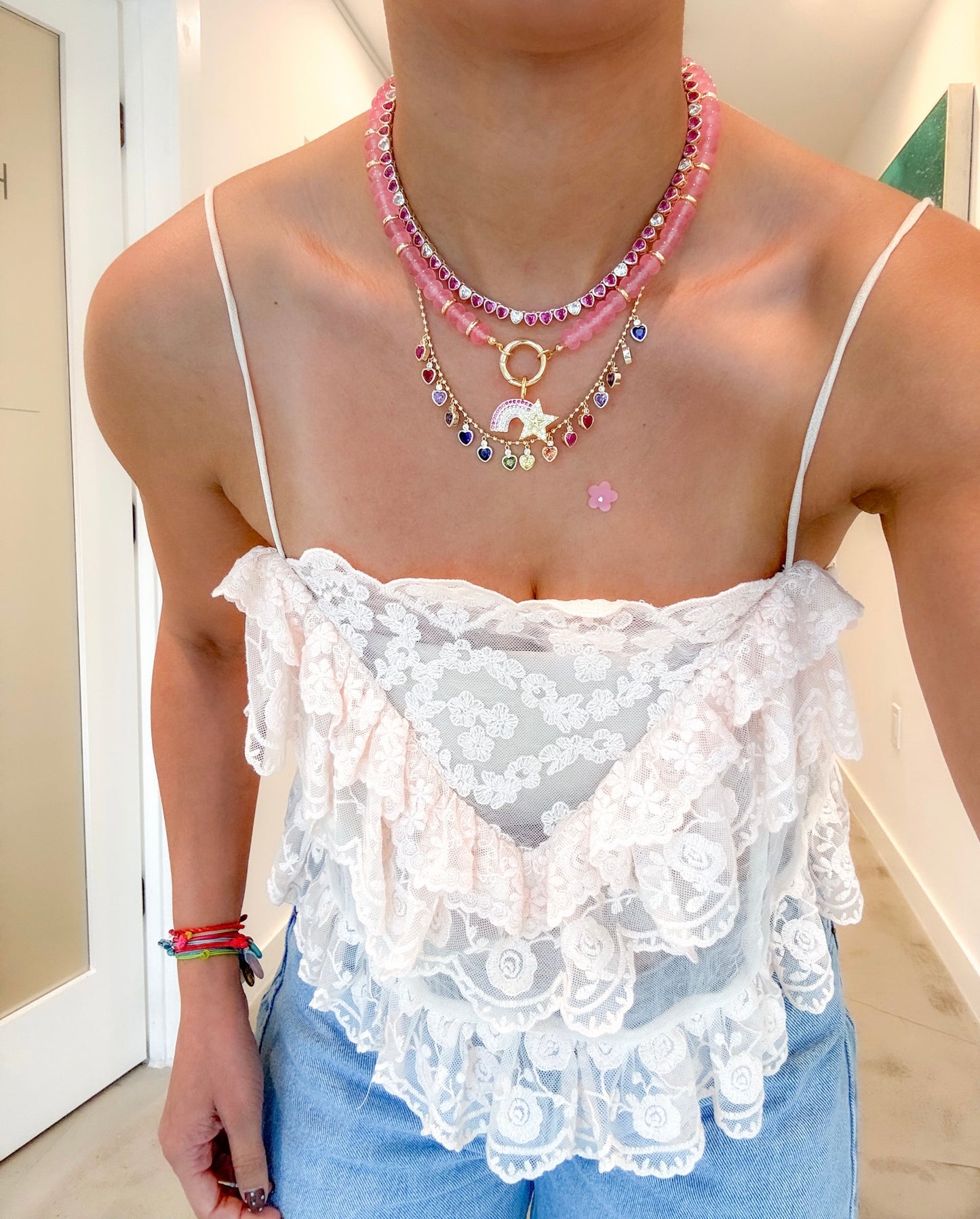 Heart Tennis Necklace