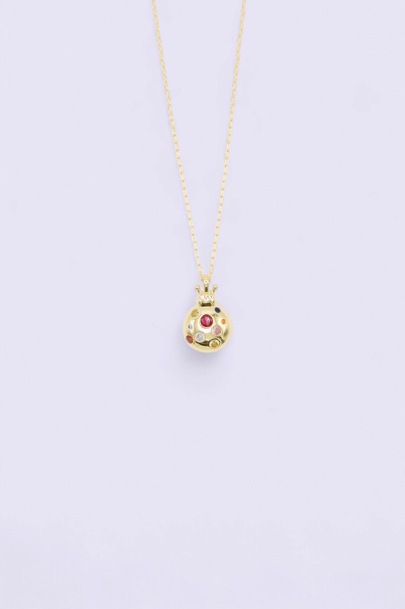 Rainbow Ladybug Necklace (Mini)