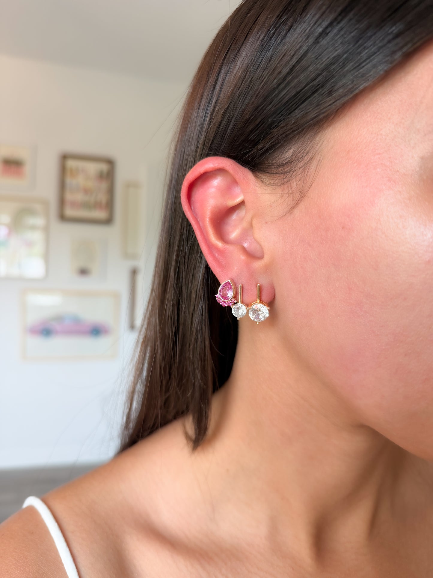 Rosé Drop Studs