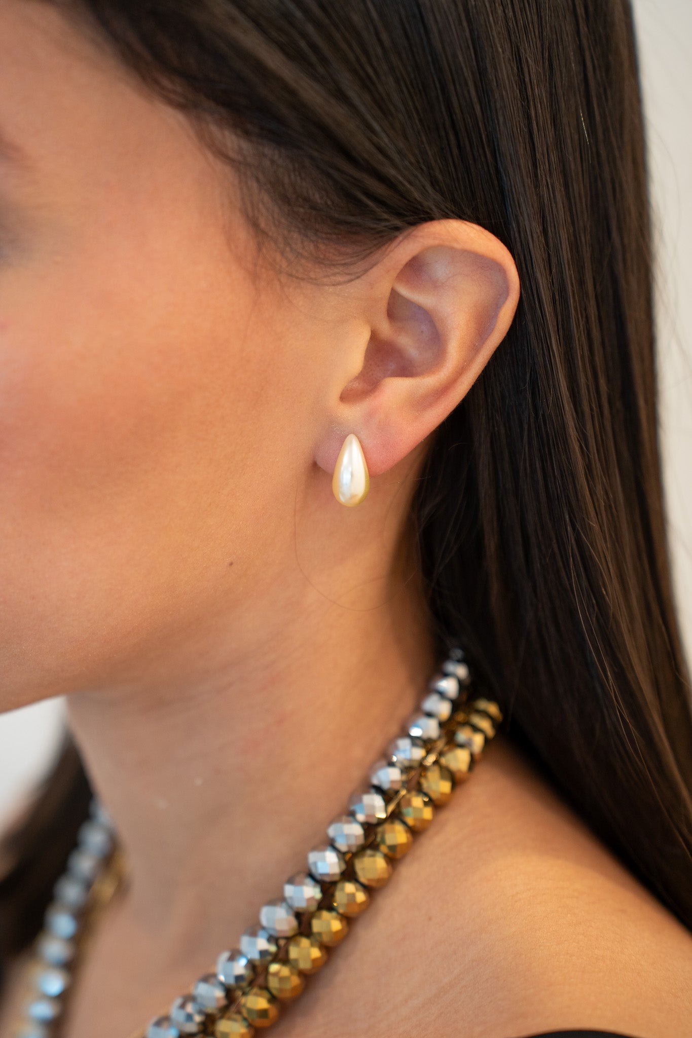 Perla en forma de Gota Earring