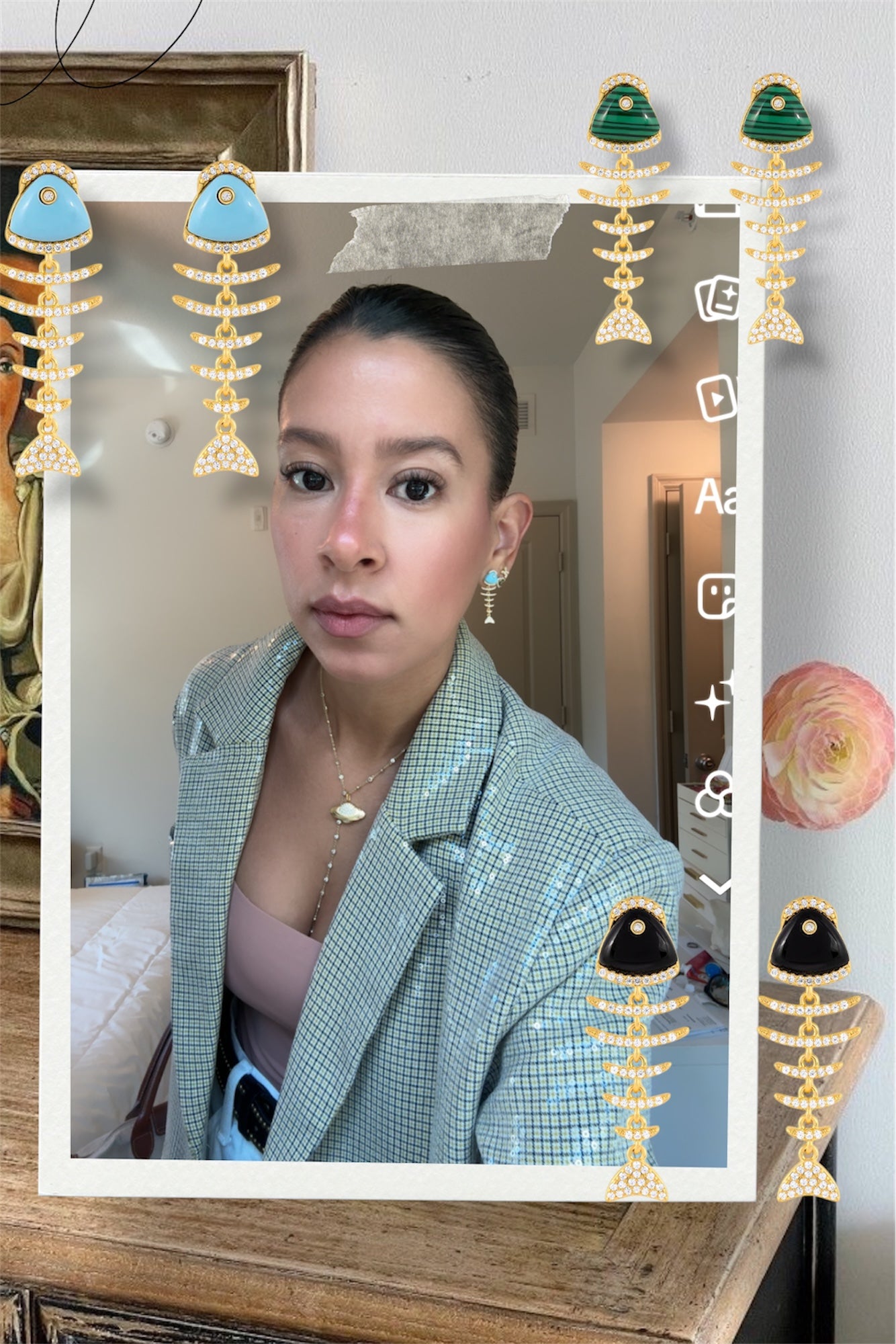 FISH TURQUOISE DROP EARRINGS