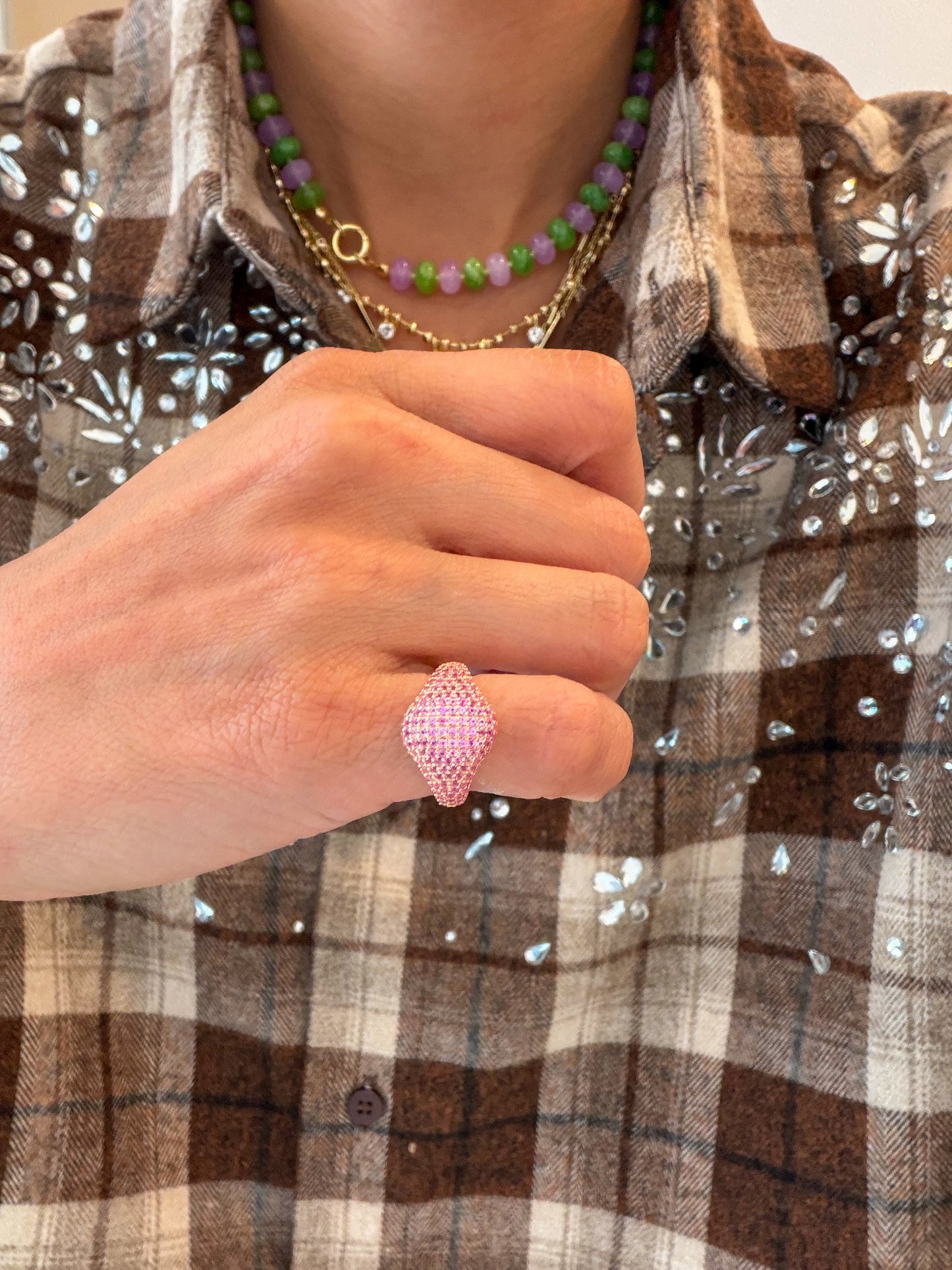 Pink Glow Pinky Ring