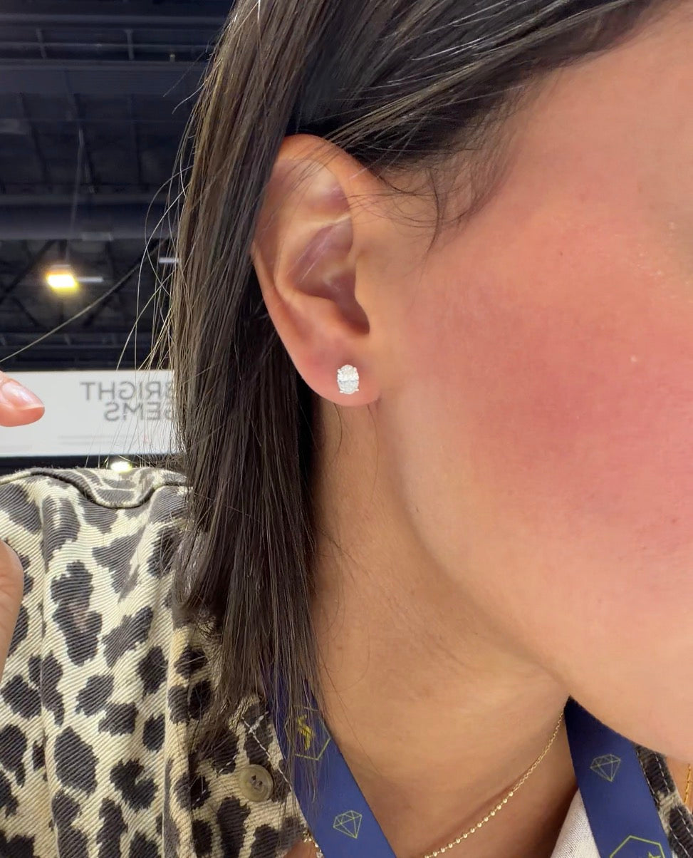 Oval Lab Diamond Stud Earrings