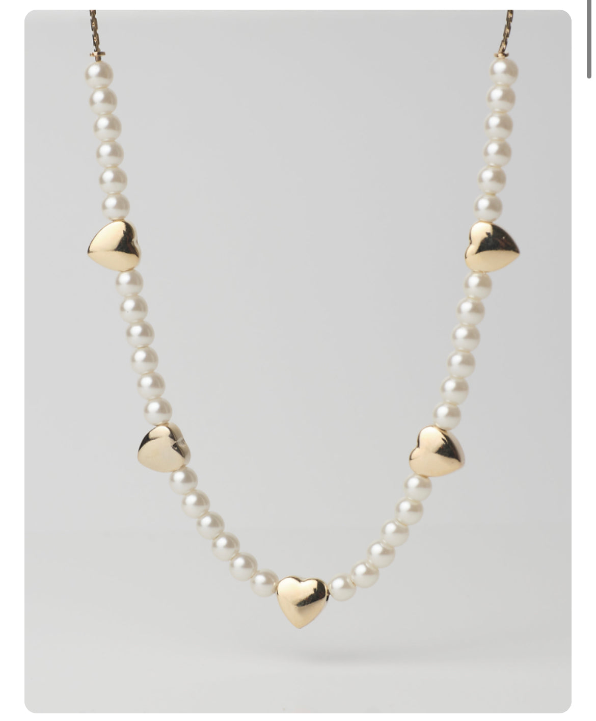 Chain Pearl w/Heart
