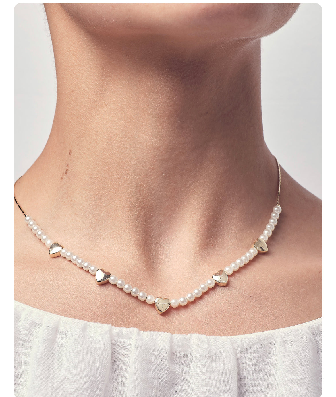 Chain Pearl w/Heart