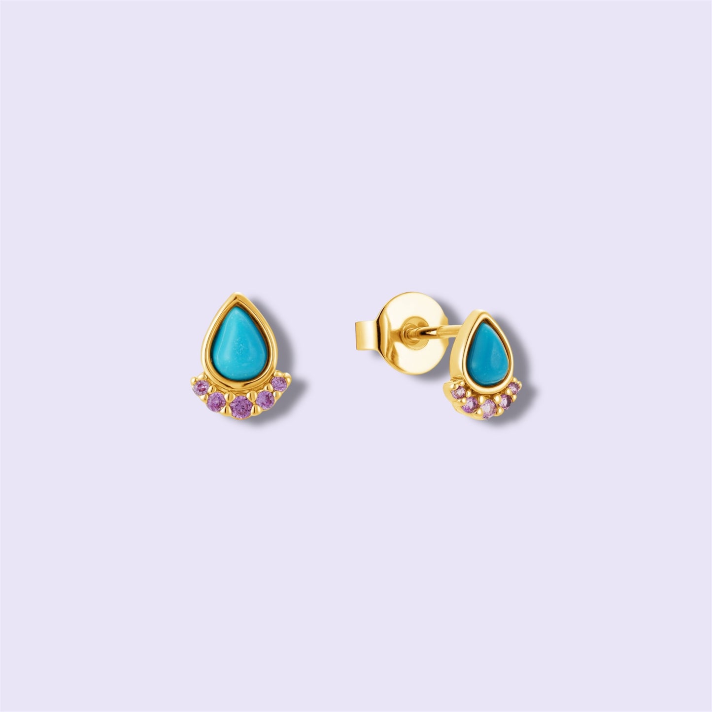 Turquoise Dot Earrings