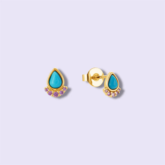 Turquoise Dot Earrings