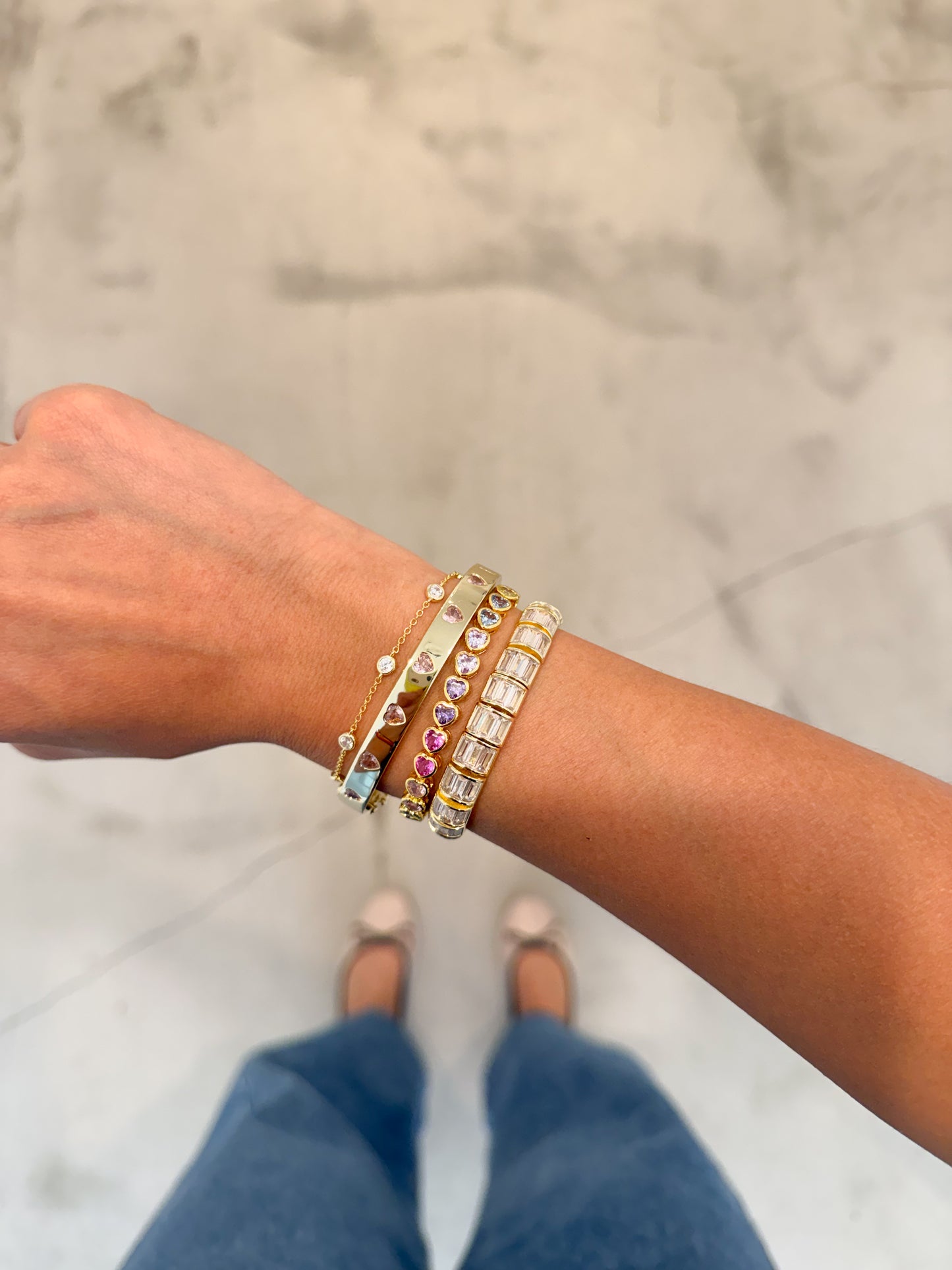 Pink Heart Bangle