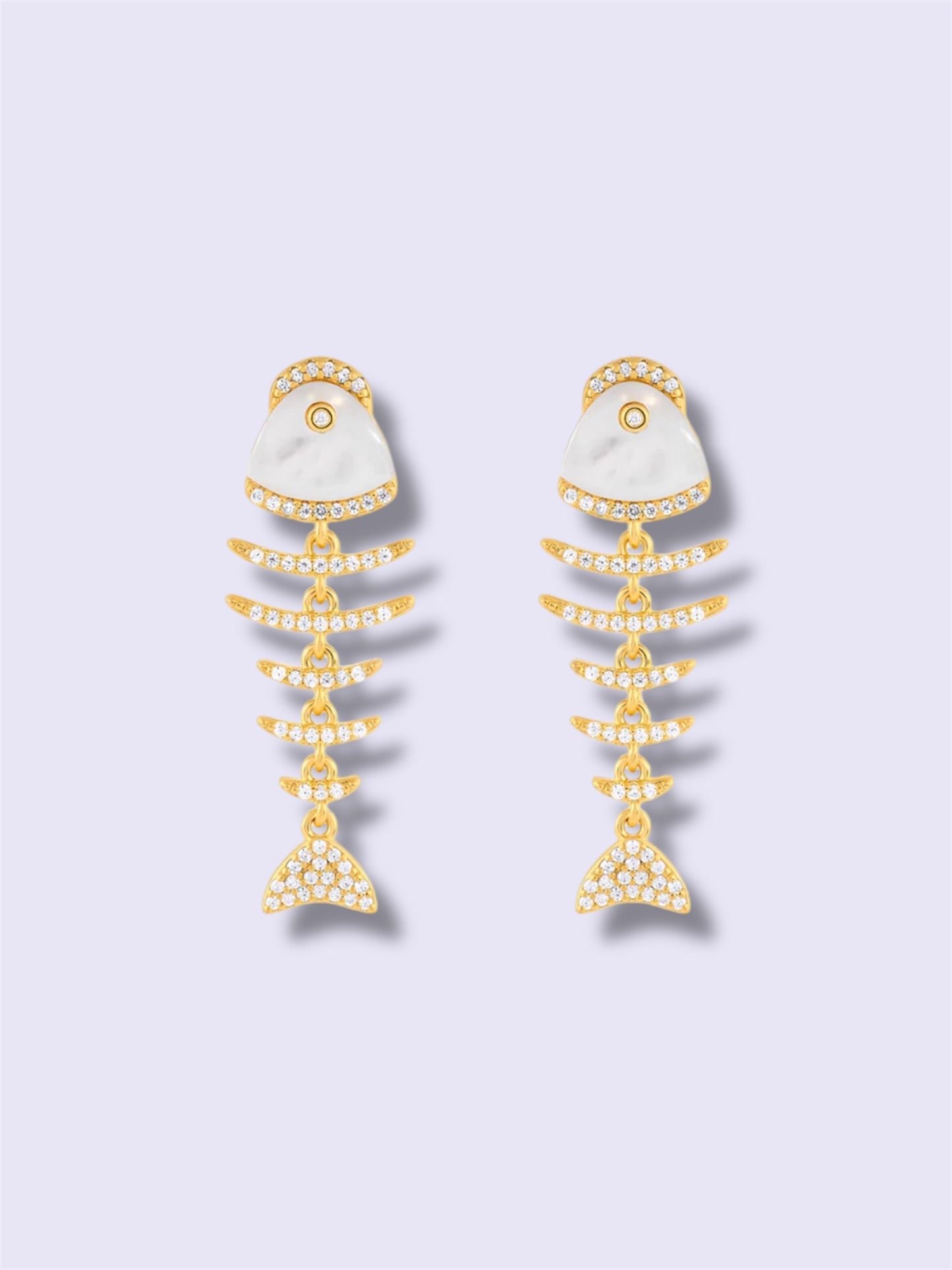 FISH MOTHER OF PEARL DROP EARRINGS