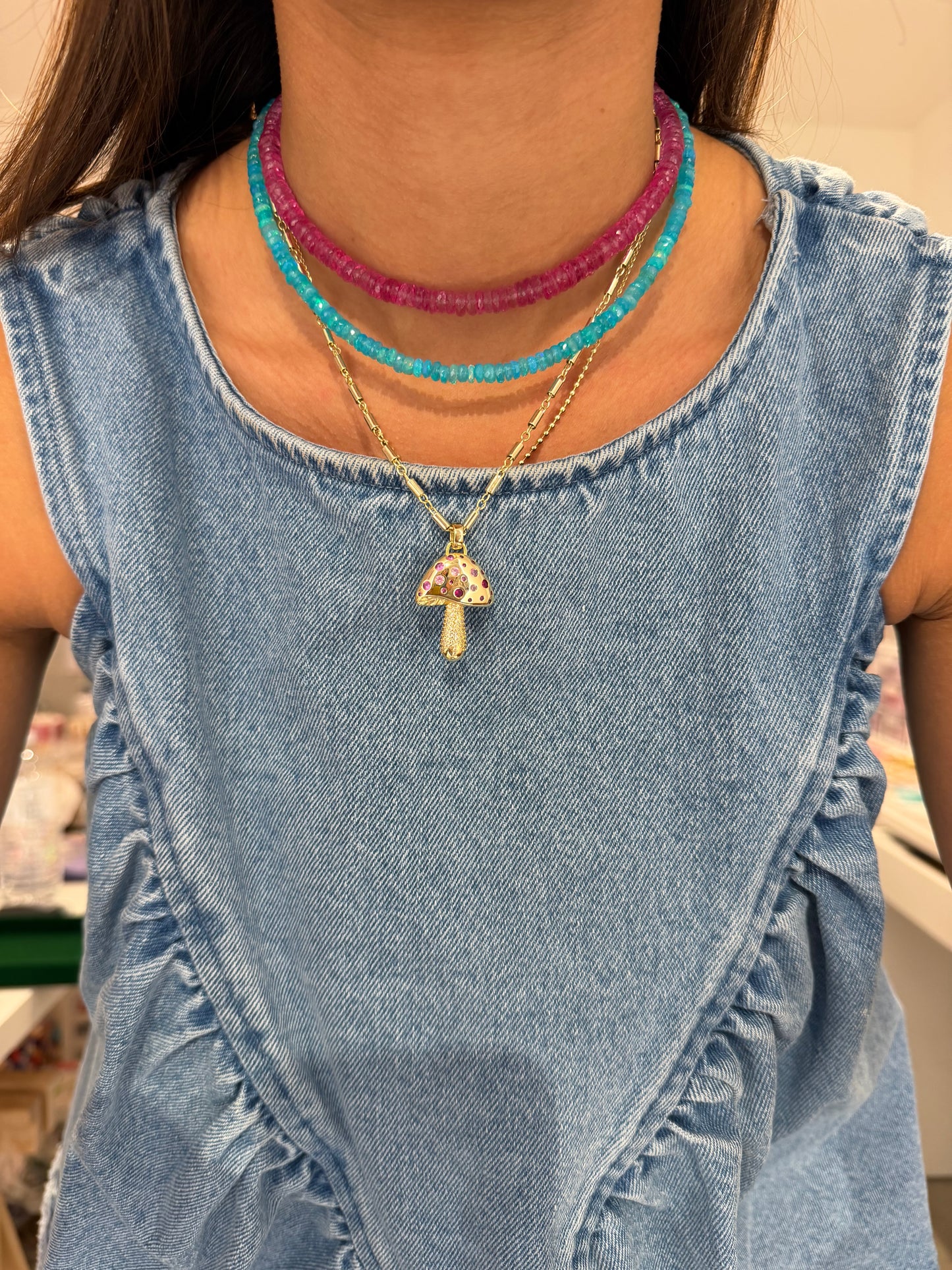 Blue Ethiopian Opal Necklace