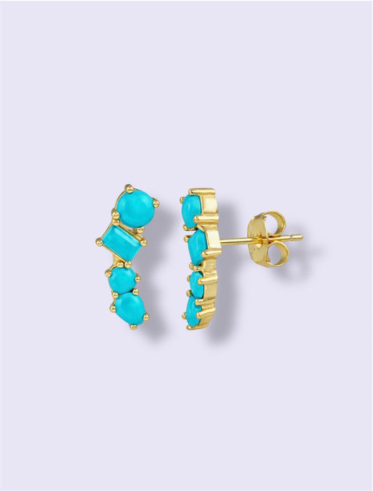 Turquoise Grace Ear Climbers