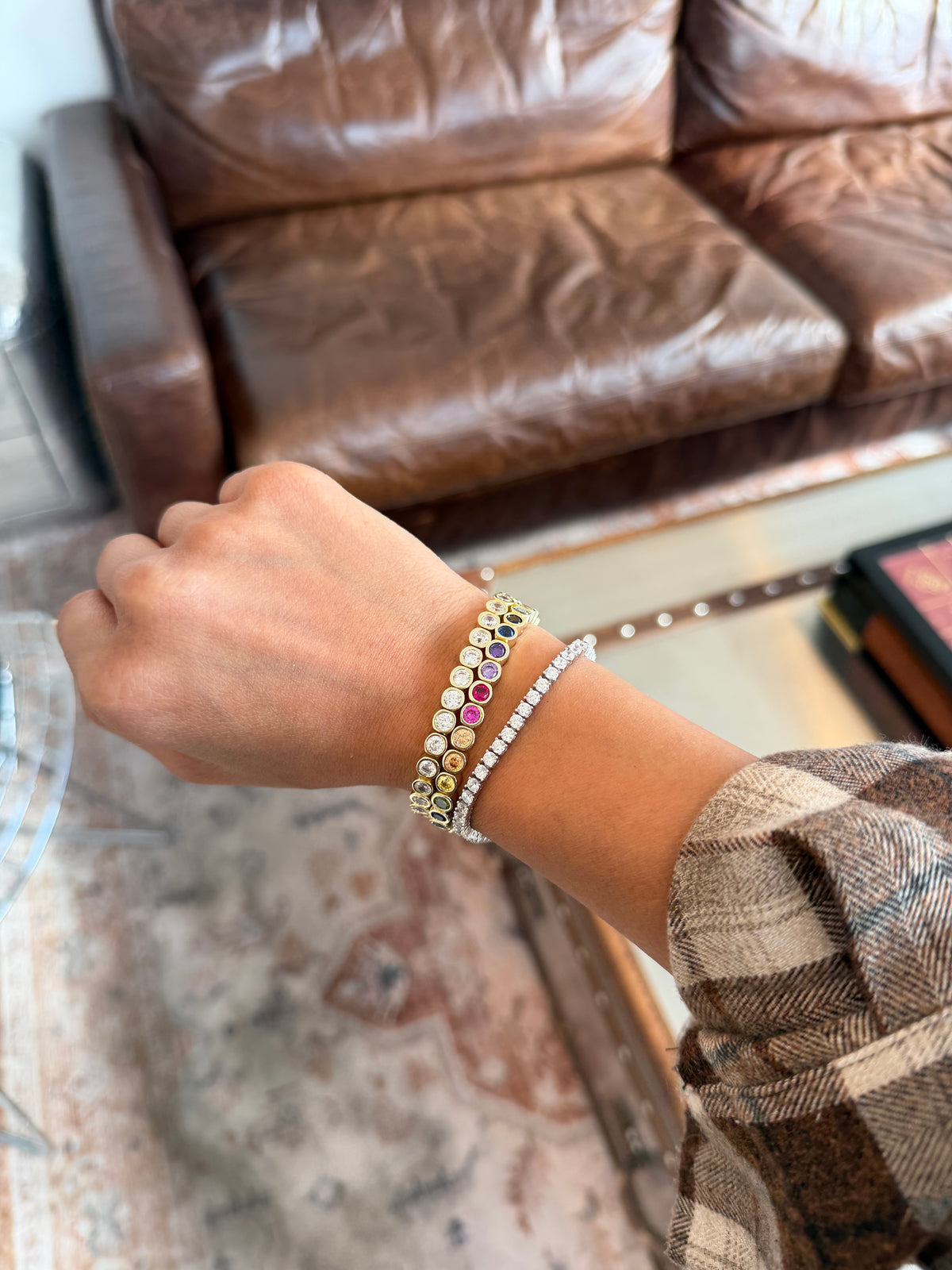 Clear Bezel Stretch Bracelet