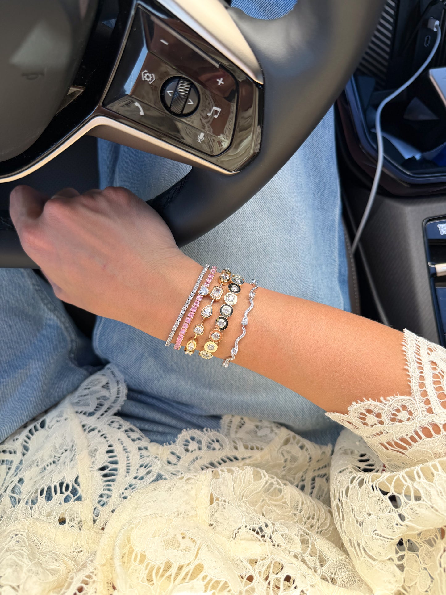 Silver Wave Tennis Bracelet