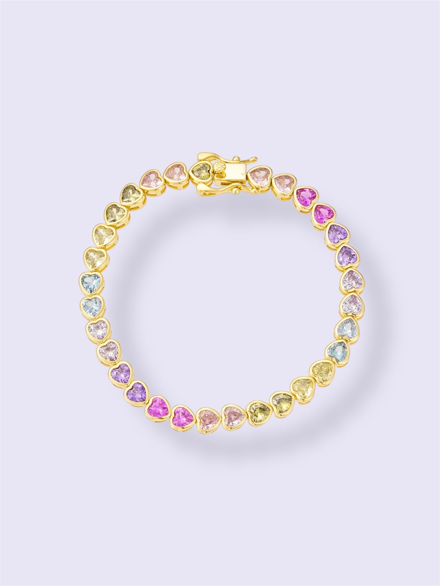 Pastel Heart Tennis Bracelet
