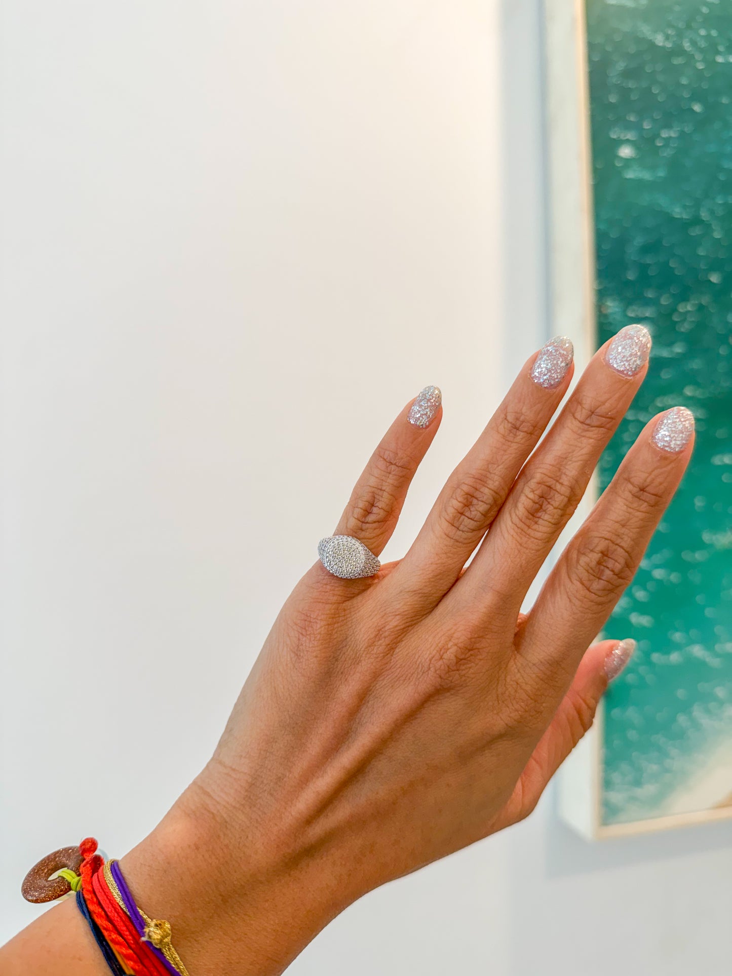 Silver Glow Pinky Ring