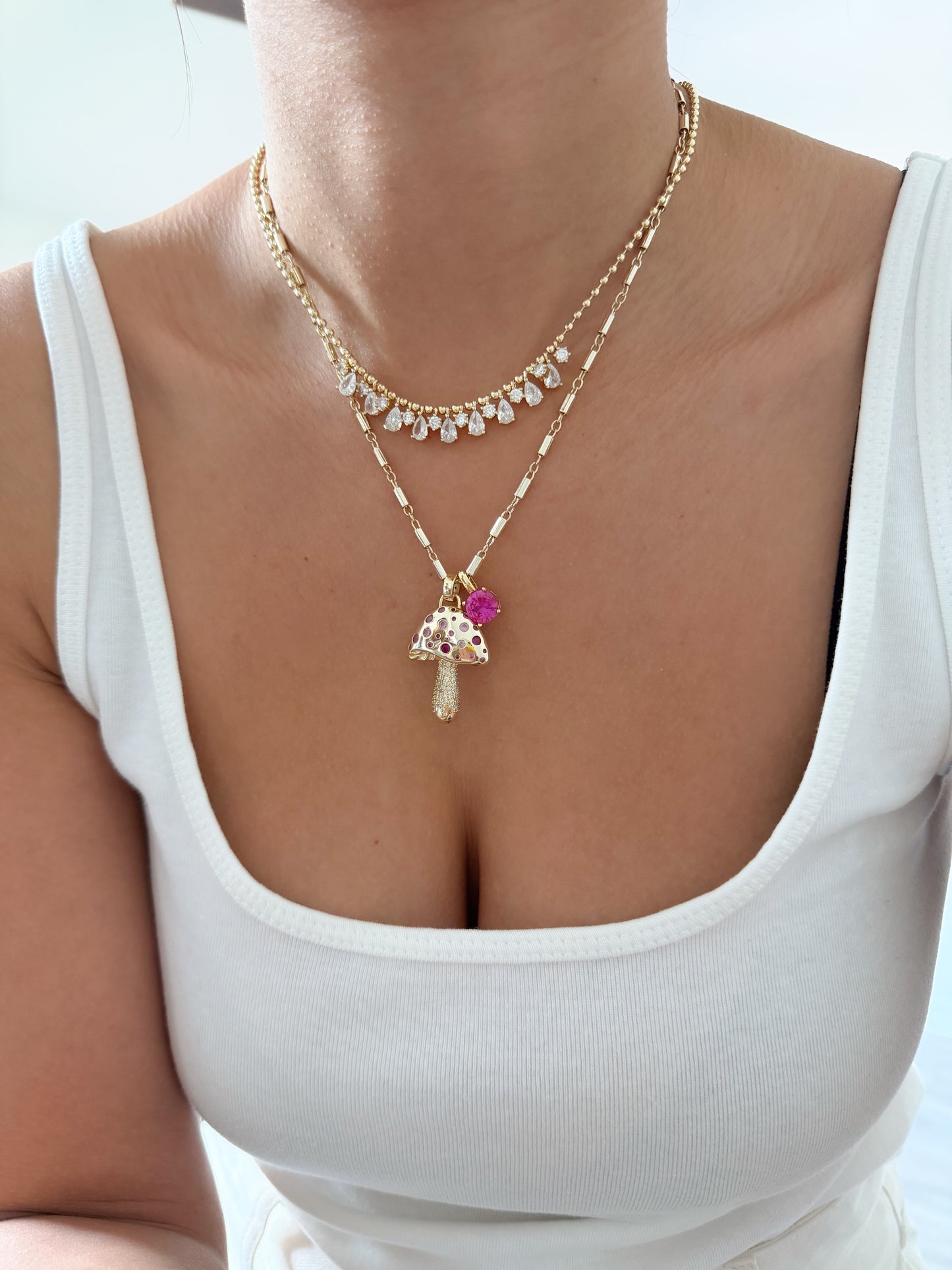 Golden Mushroom Necklace
