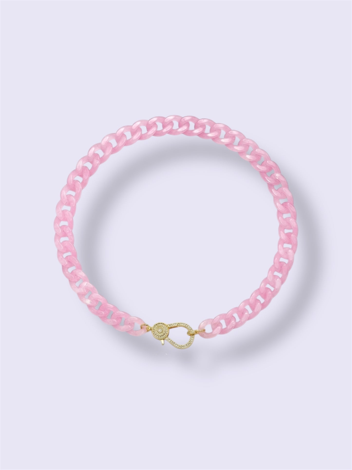 Pink Lobster Link Necklace