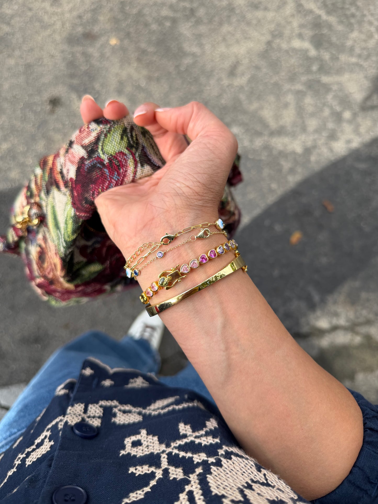 Pastel Heart Tennis Bracelet