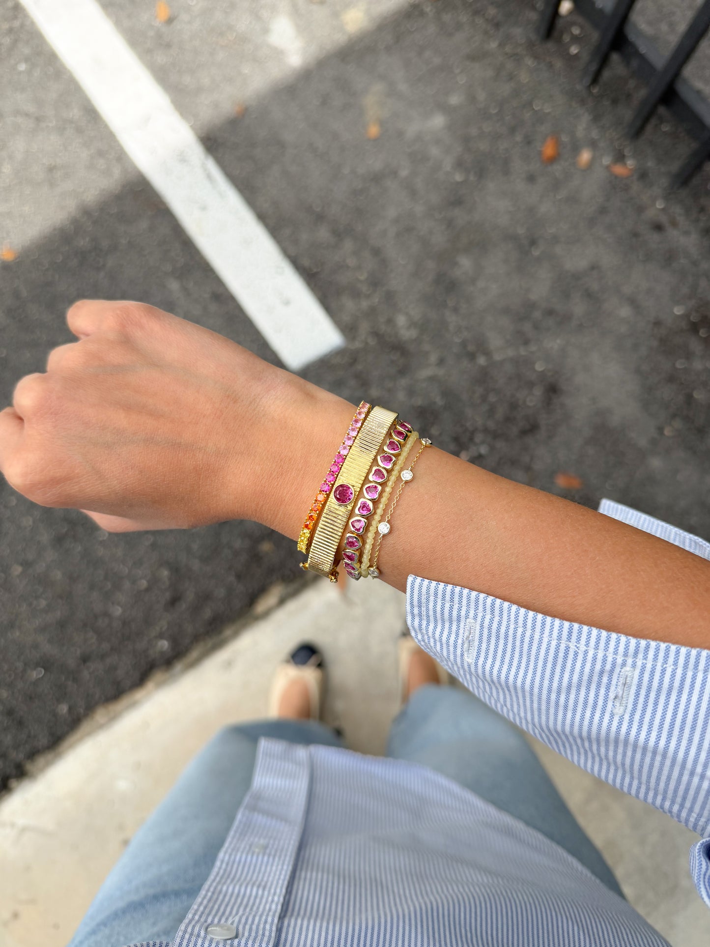 Pink Stone Bangle