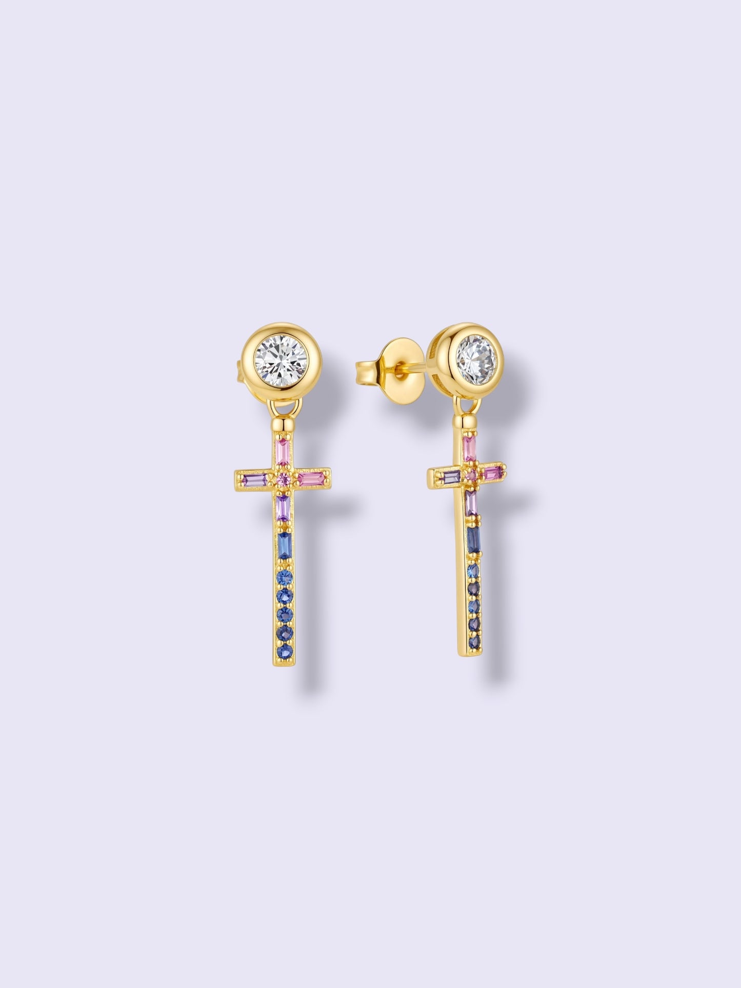 Rainbow Cross Studs