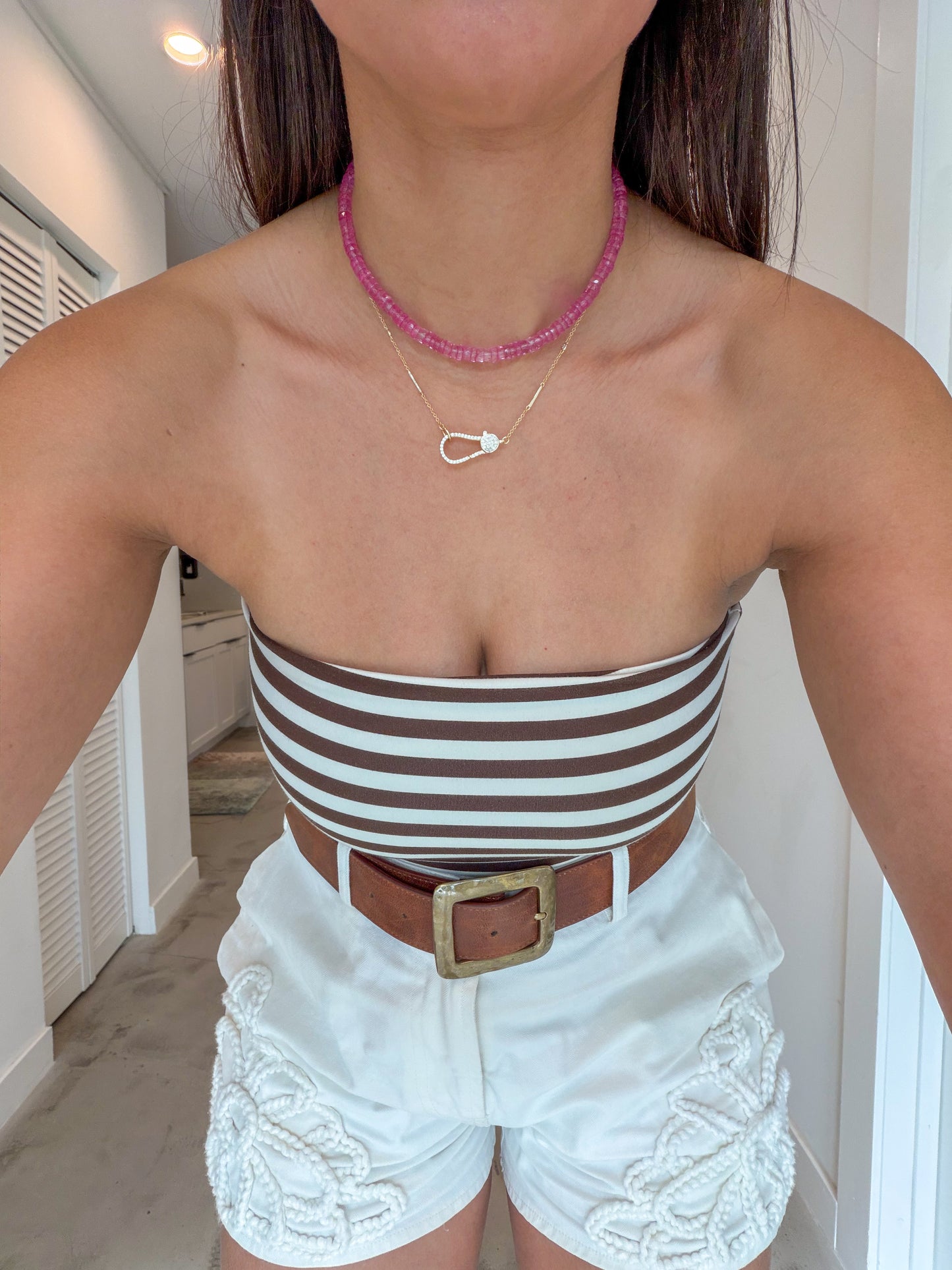 Hot Pink Topaz Necklace