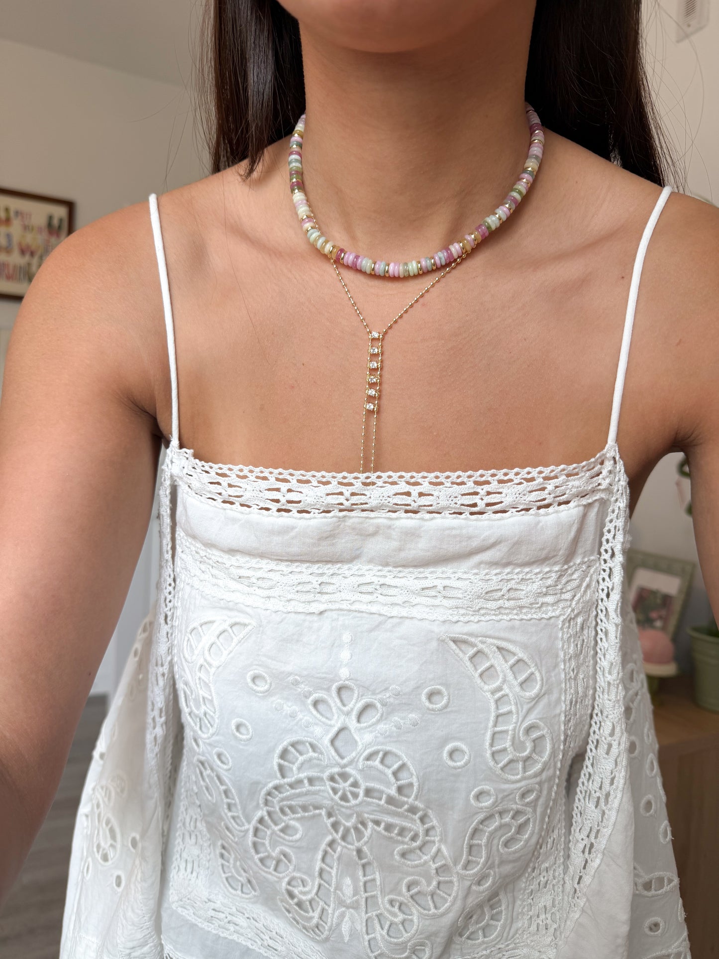 Pastel Mosaic Pukka Necklace
