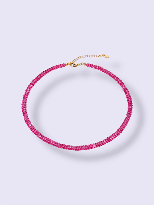 Hot Pink Topaz Necklace