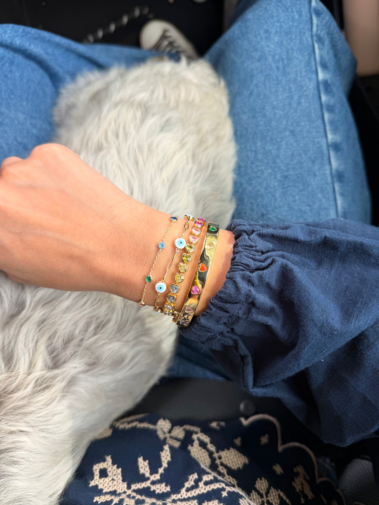 Pastel Heart Tennis Bracelet