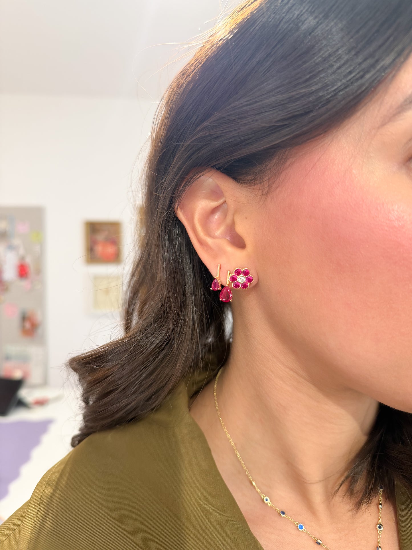 Flora Ruby Earrings