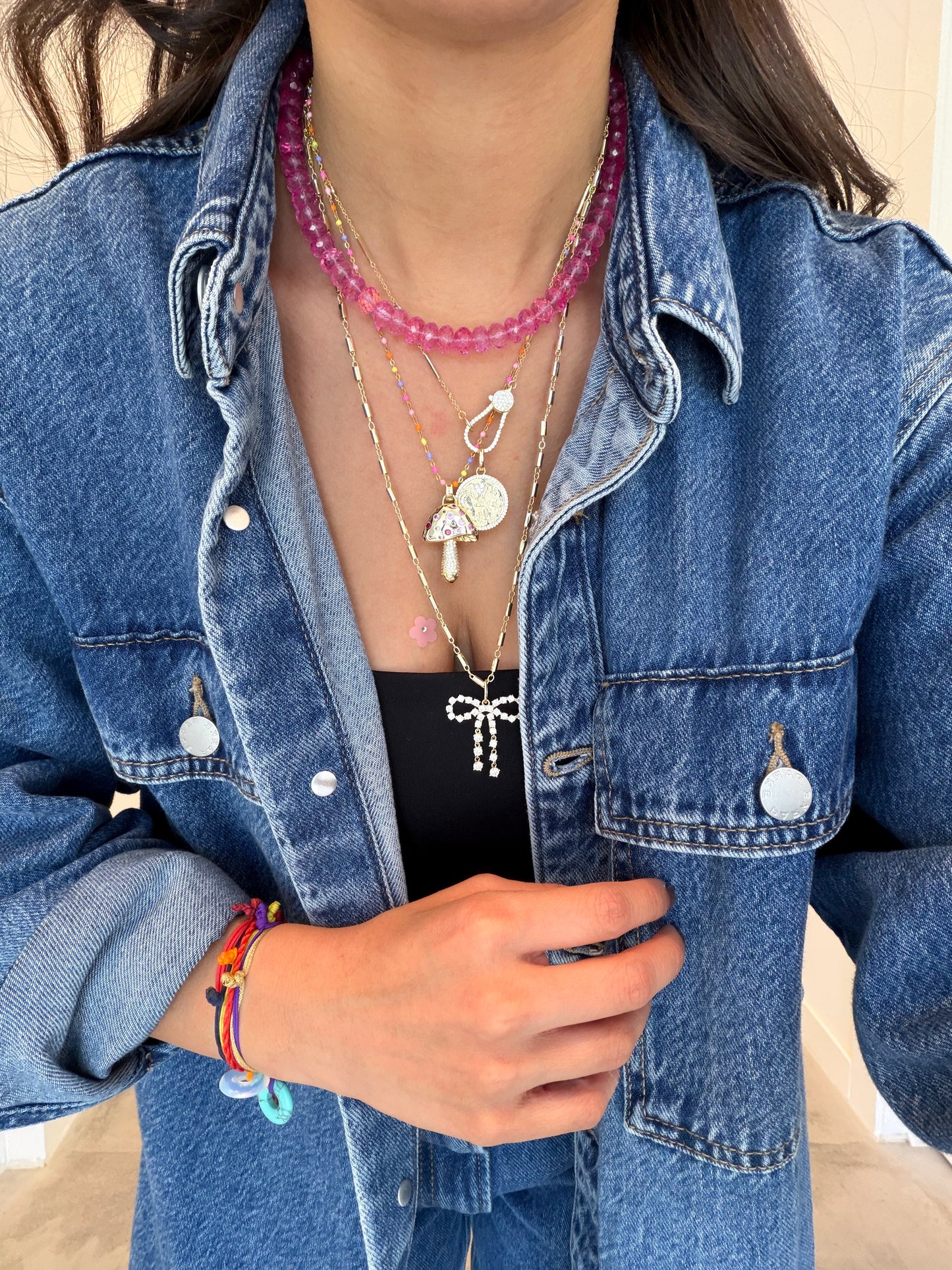 Hot Pink Topaz Necklace
