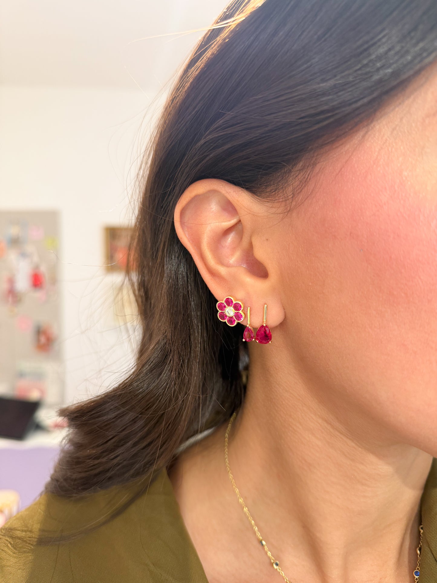 Flora Ruby Earrings