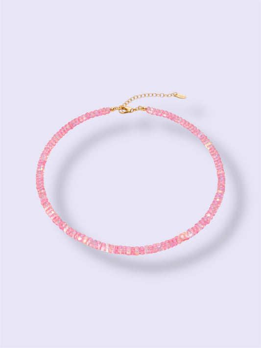 Pink Ethiopian Opal Necklace