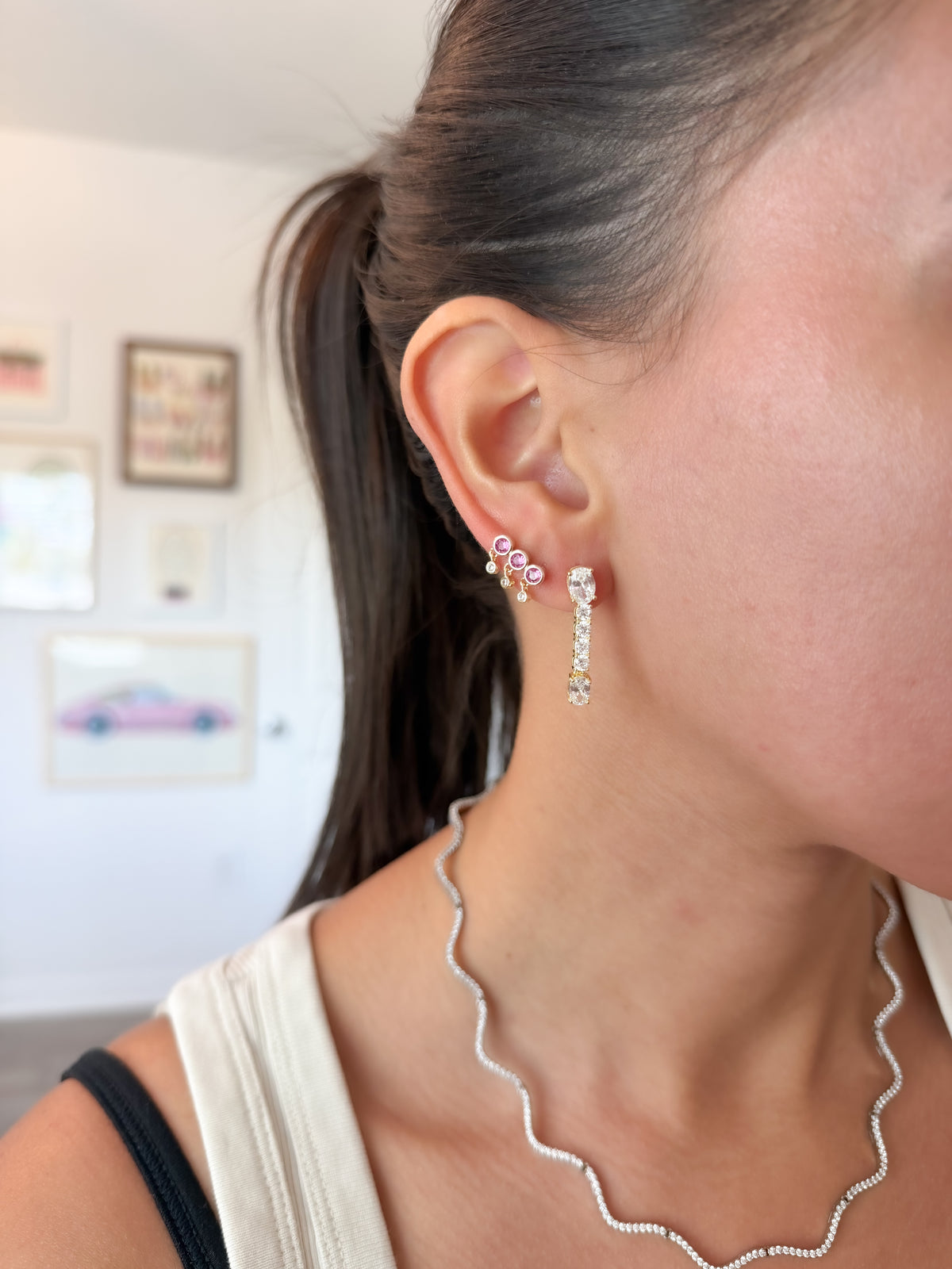 Pink Spark Earrings