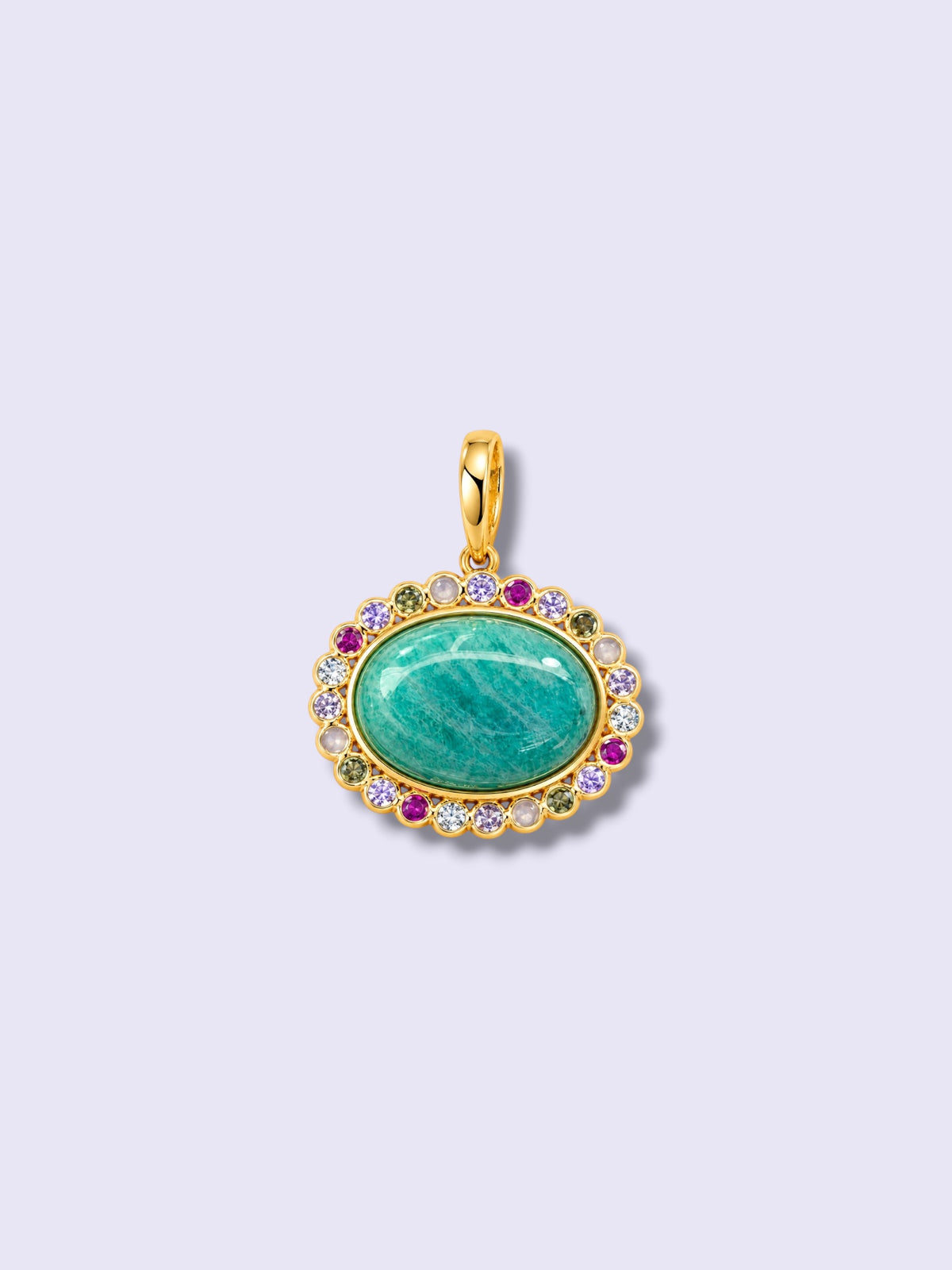 Amazonite Rainbow Halo Charm