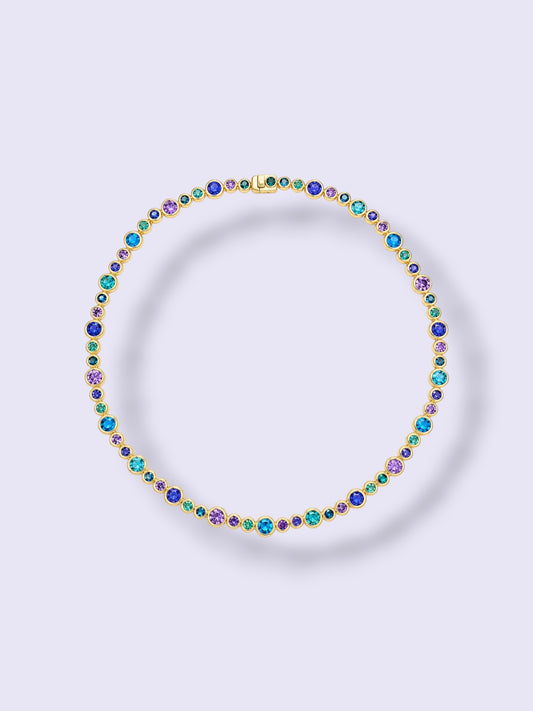 Blue Candy Tennis Necklace
