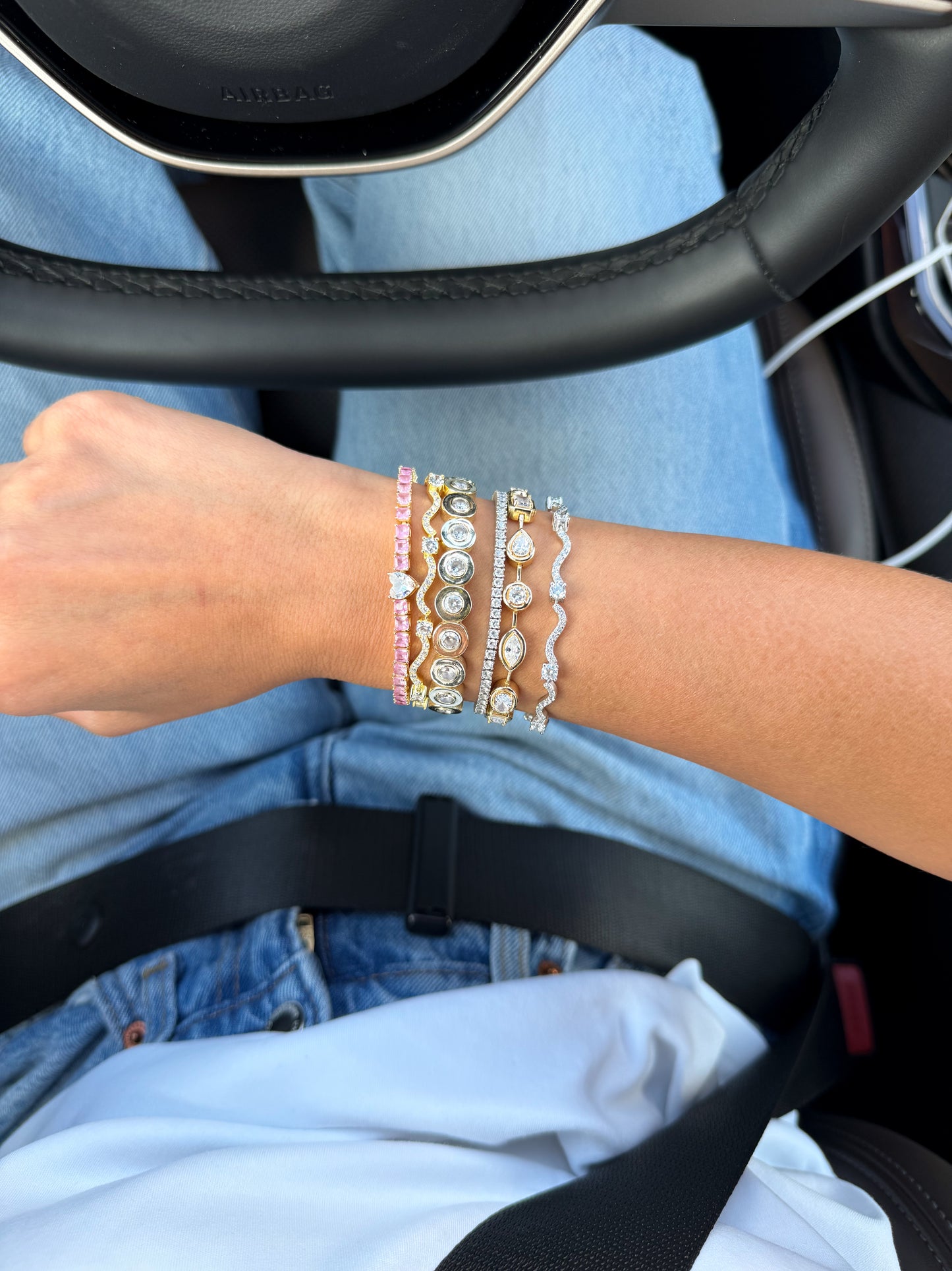 Golden Wave Tennis Bracelet
