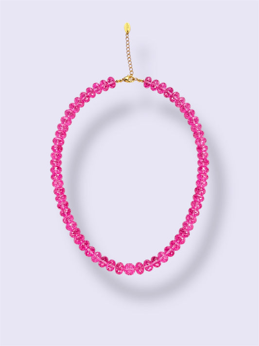 Hot Pink Topaz Necklace