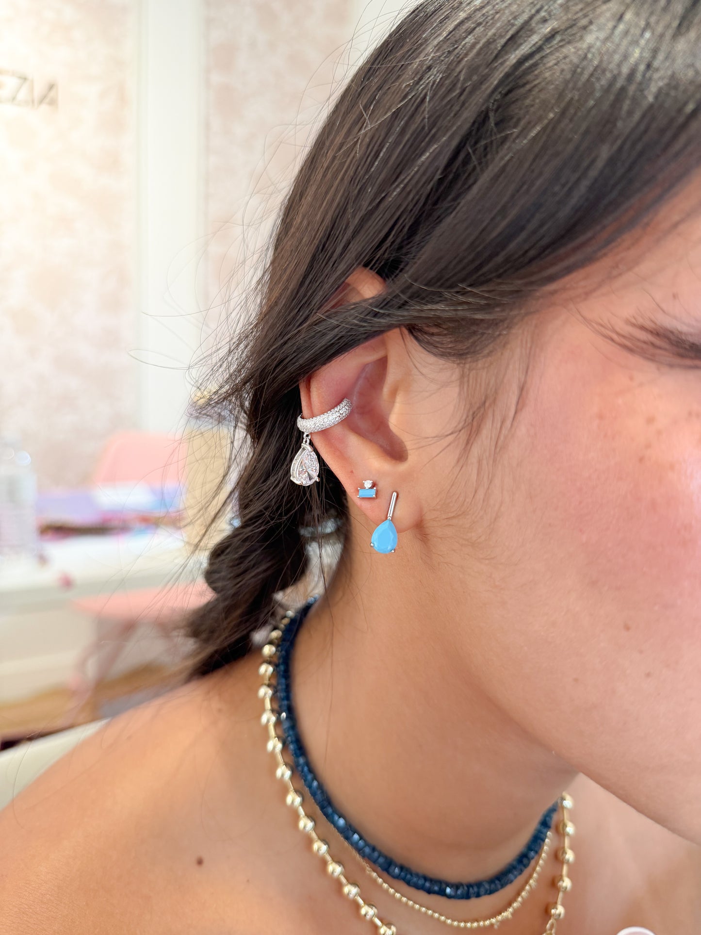 Mini Turquoise Studs (Silver)