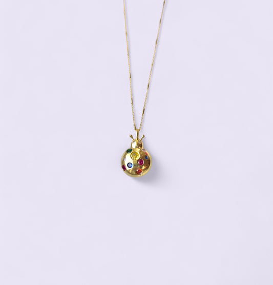 Rainbow Ladybug Necklace