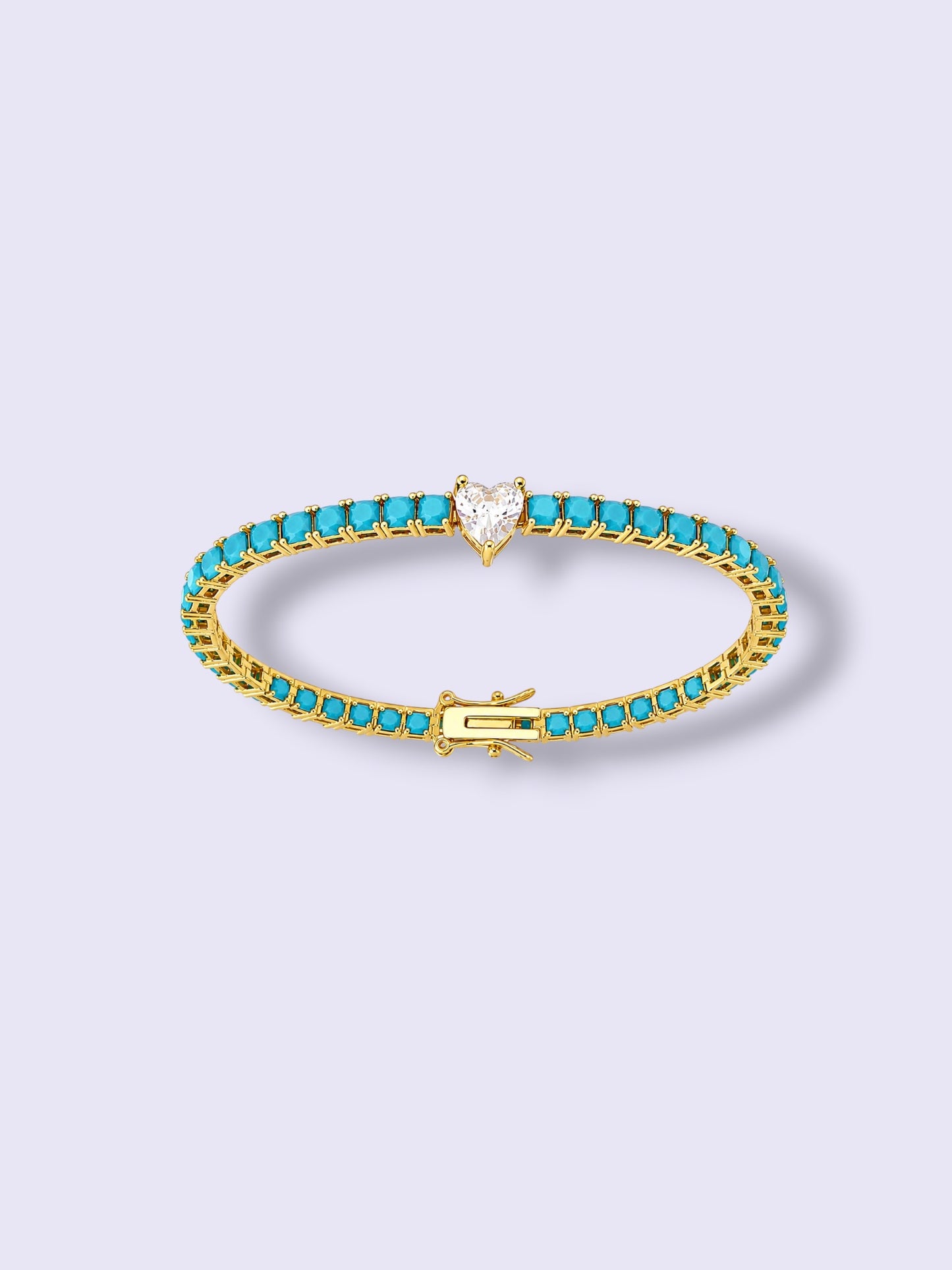 Turquoise Heart Tennis Bracelet