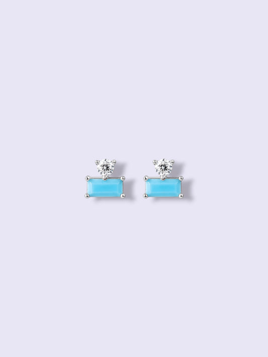 Mini Turquoise Studs (Silver)